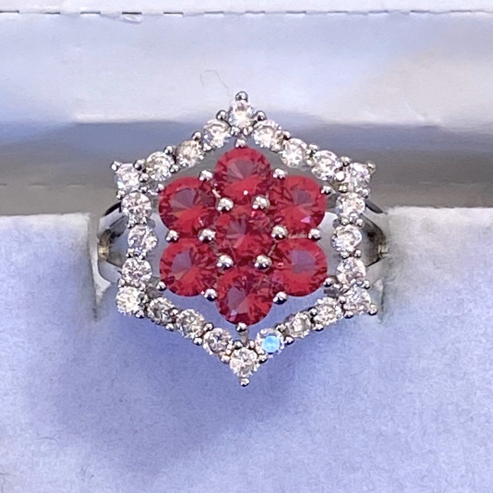 Luxury Rhodolite Garnet Ring (925 silver)